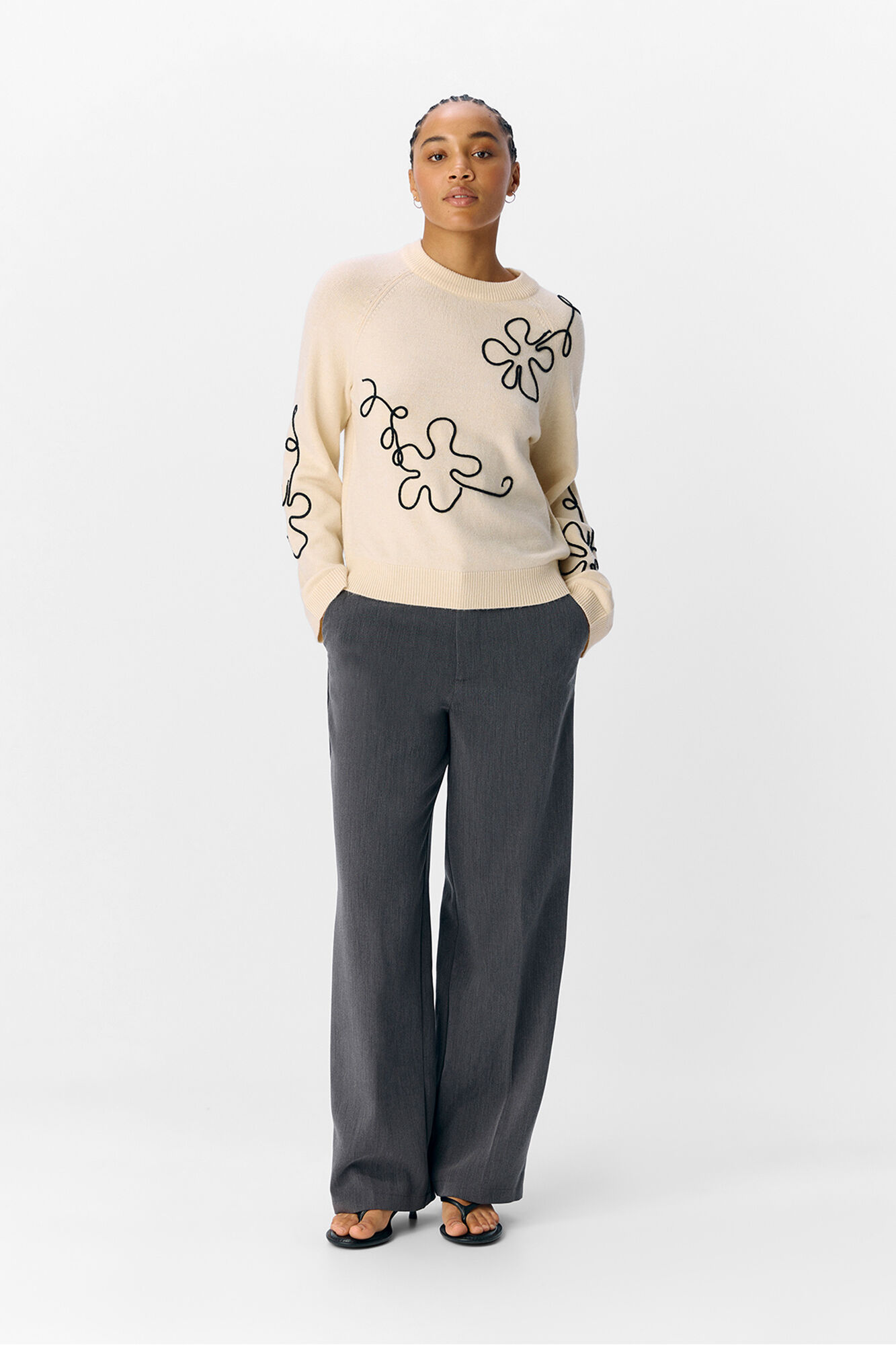 Object Jersey punto bordado flor