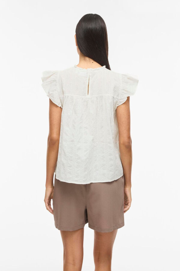 Vila Blusa de manga corta de algod&oacute;n org&aacute;nico Blanco