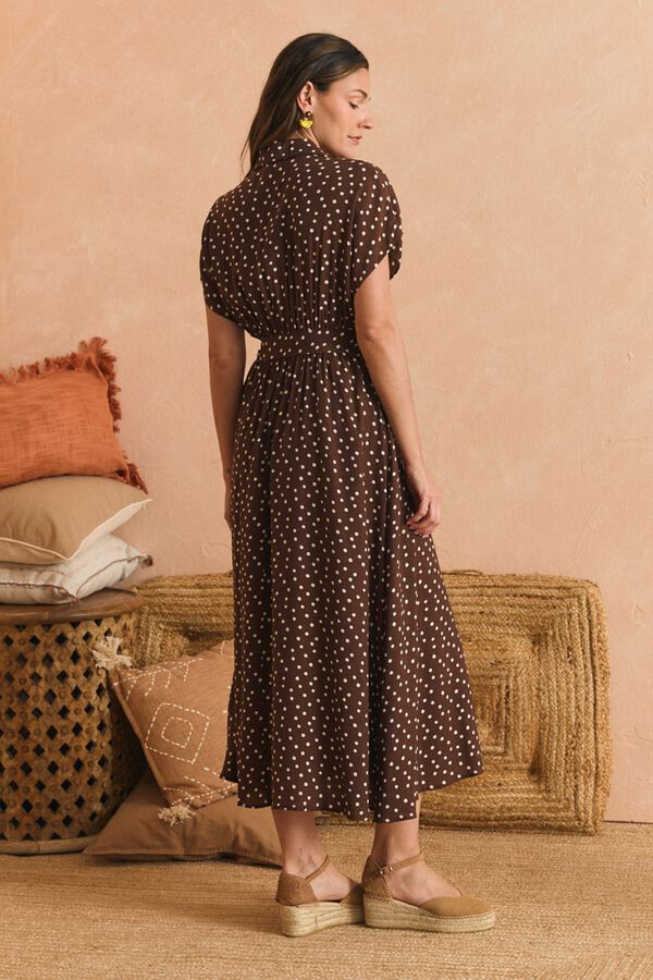 Pol&iacute;n Et Moi Vestido midi Vela Marr&oacute;n oscuro