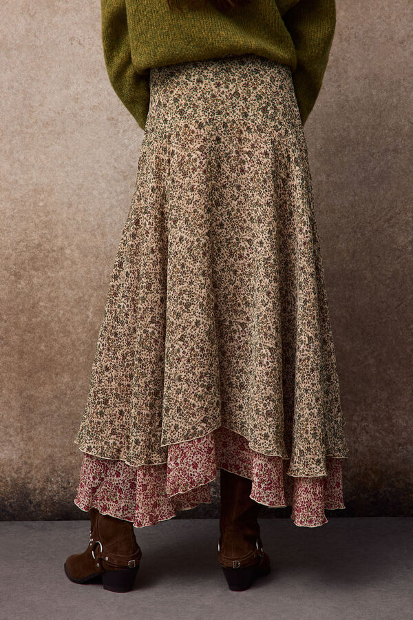 Slowlove Falda estampada evas&eacute; Multicolor
