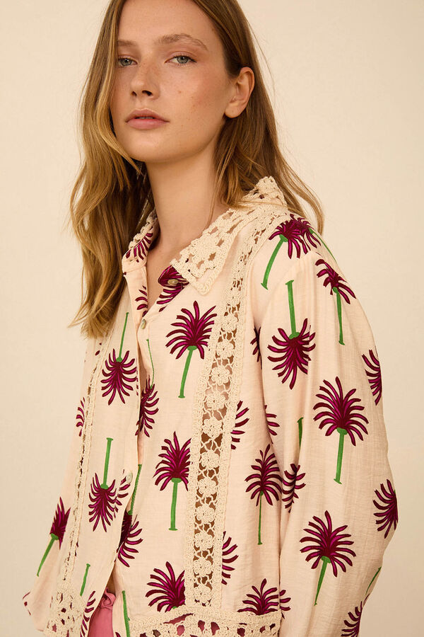 Meisie Camisa con estampado palmeras Estampado blanco