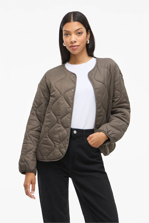 Vila Abrigo acolchado ultraligero Beige