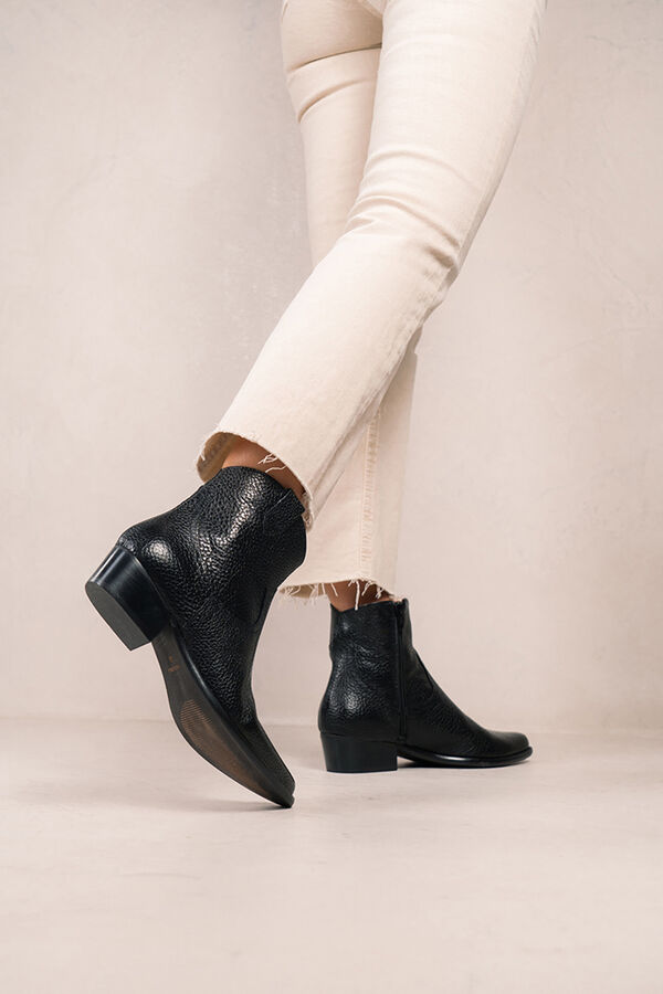 Bryan Stepwise Botines cowboy de piel Cal&iacute;ope Vintage Negro