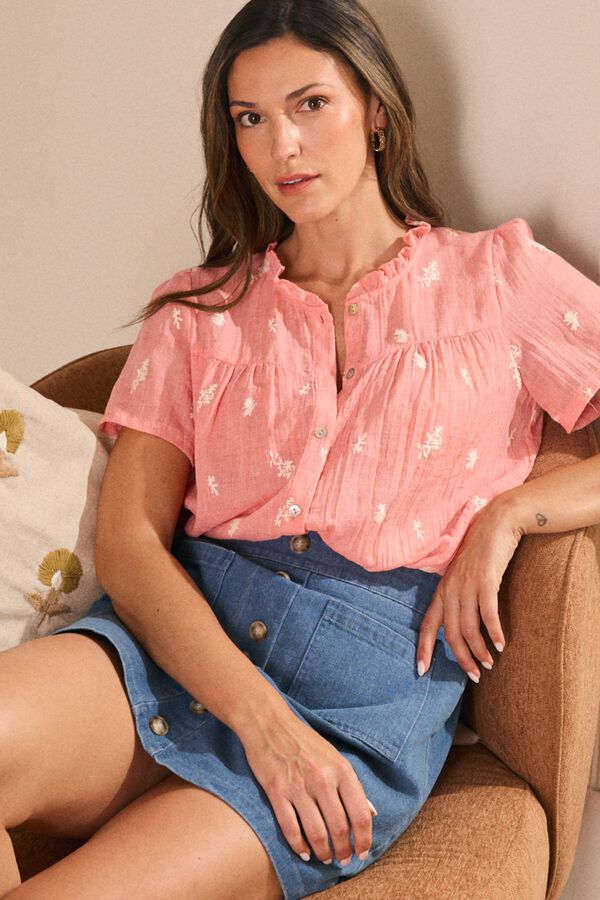 Pol&iacute;n Et Moi Camisa bordado Liara Coral