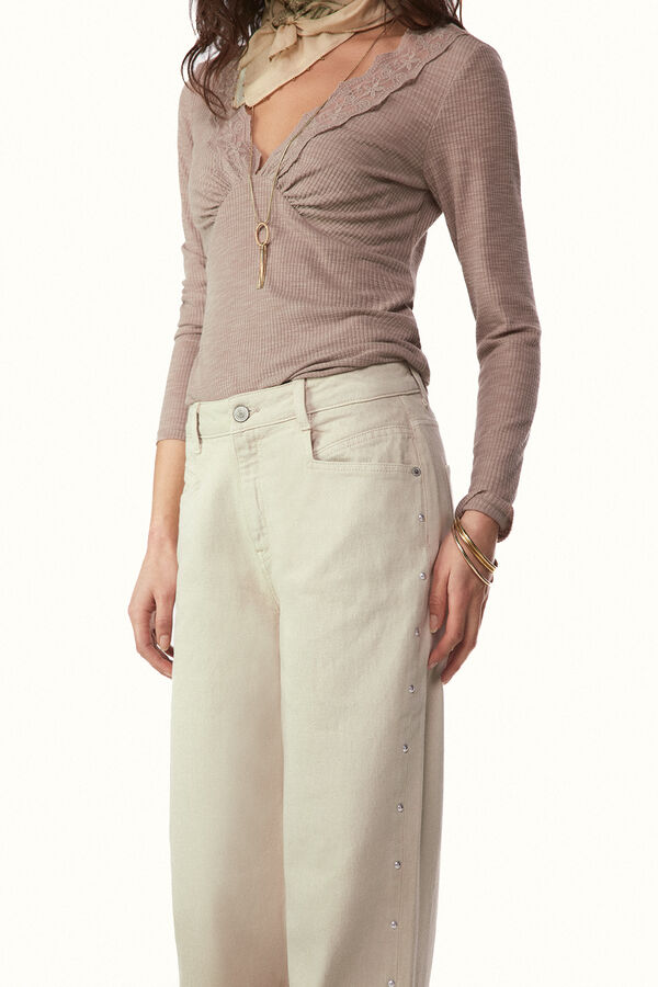 Slowlove Jeans tachas Marfil