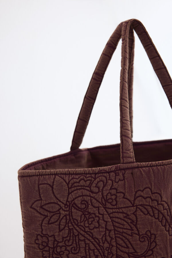 Slowlove EMBROIDERY WASHED SHOPPER Vino