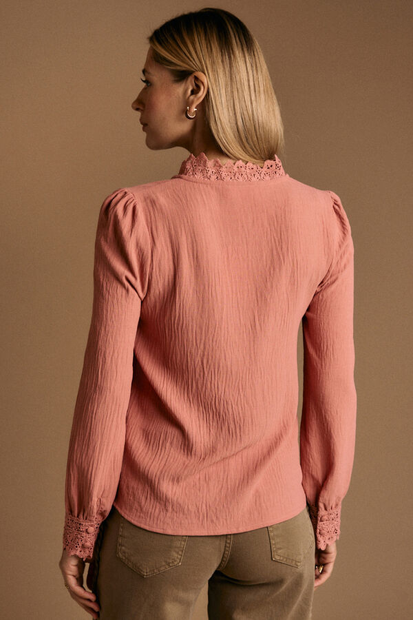 Pol&iacute;n Et Moi Camisa cuello bordado Luzma Rosa