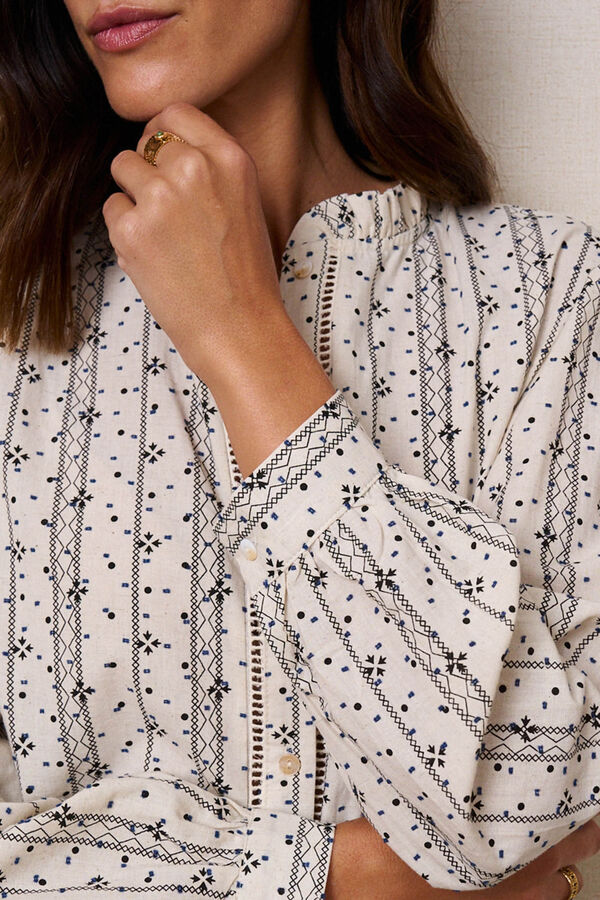 Pol&iacute;n Et Moi Blusa bordados Debi Beige