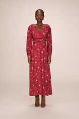 Grace & Mila Vestido largo con escote en pico Estampado rojo