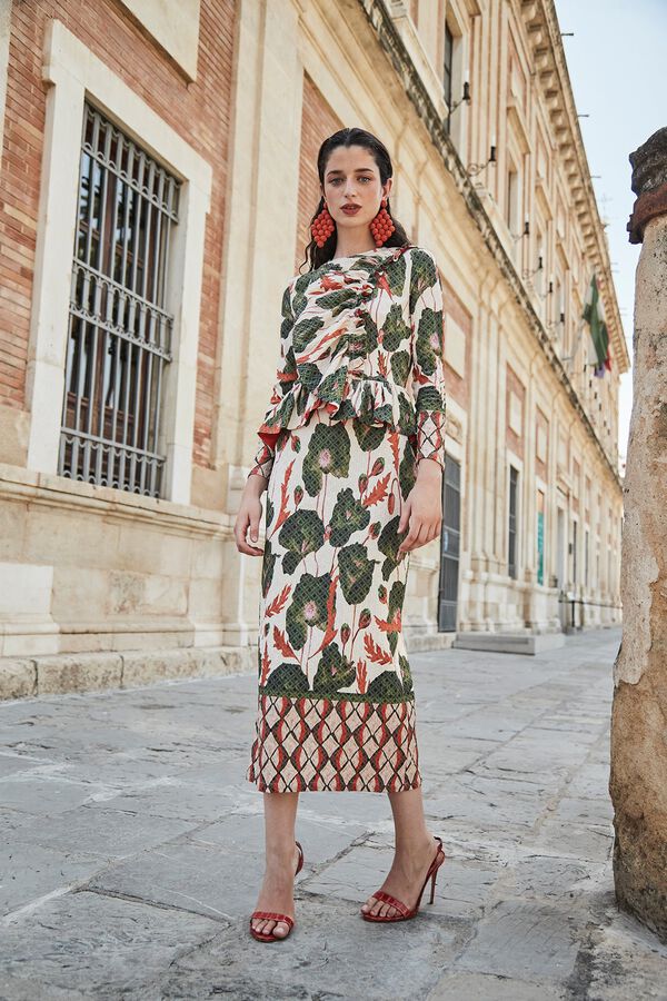 Panambi Vestido Situin Estampado verde