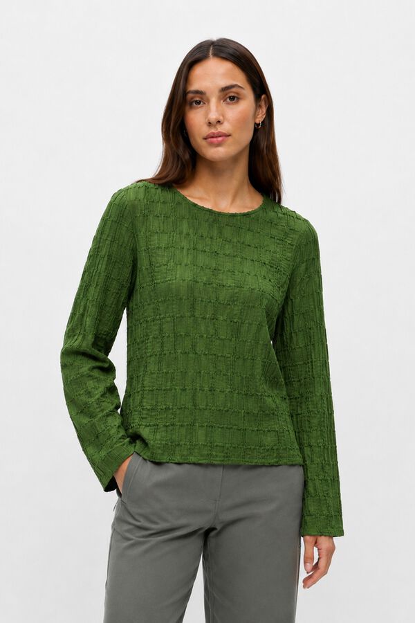 Object Top estructura manga larga Verde oscuro