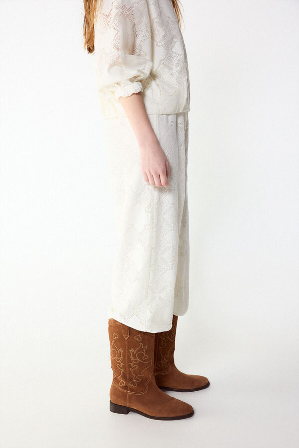 Slowlove Pantal&oacute;n bombacho lace Marfil