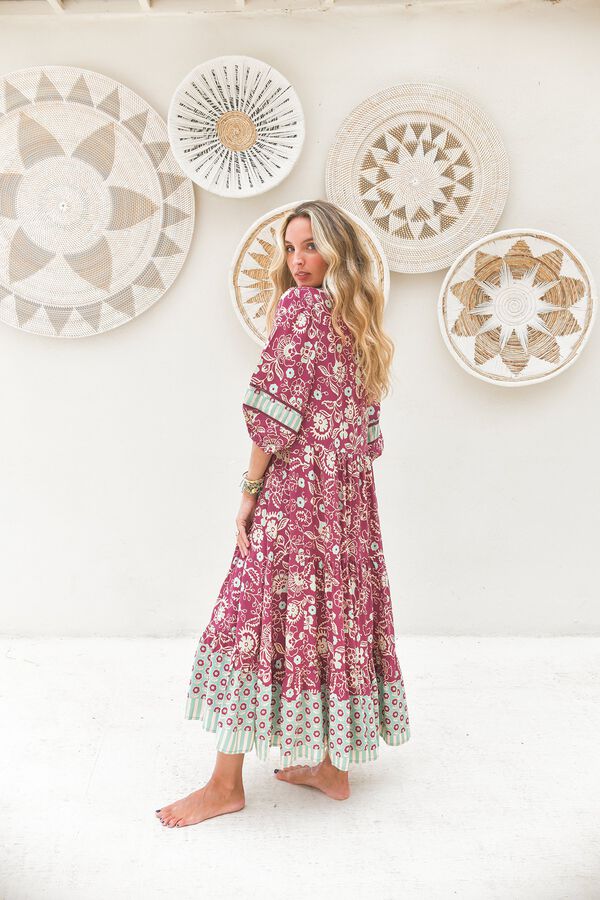 Jaase Vestido midi Mila Fucsia