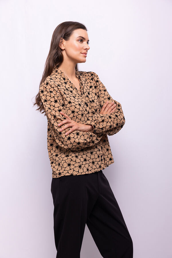 Object Blusa tejido textura Marr&oacute;n