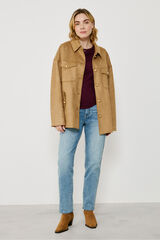 Vila Chaqueta de antelina abotonada Camel