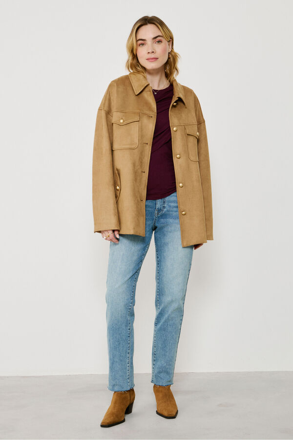 Vila Chaqueta de antelina abotonada Camel