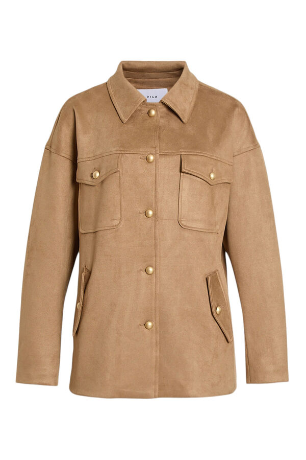 Vila Chaqueta de antelina abotonada Camel