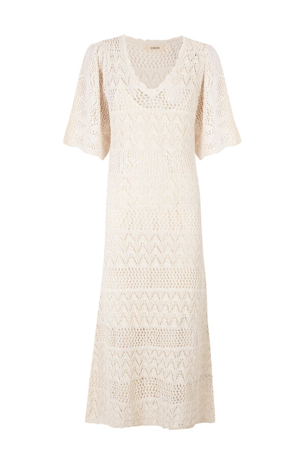 Slowlove Vestido punto calado Marfil