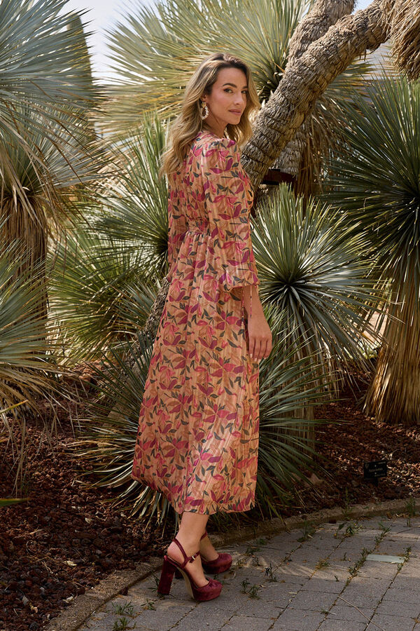 Pol&iacute;n Et Moi Vestido largo flores Beige