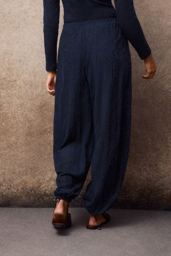 Slowlove Pantal&oacute;n bombacho de punto Azul marino