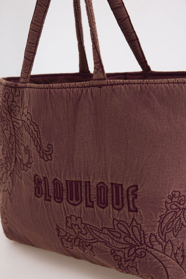 Slowlove EMBROIDERY WASHED SHOPPER Vino