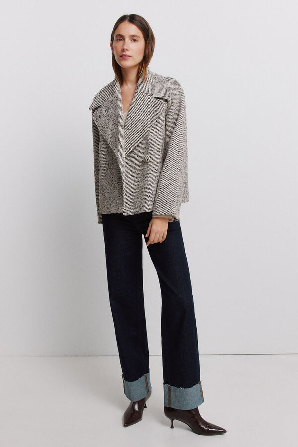 Vila Chaqueta corta solapa amplia Gris