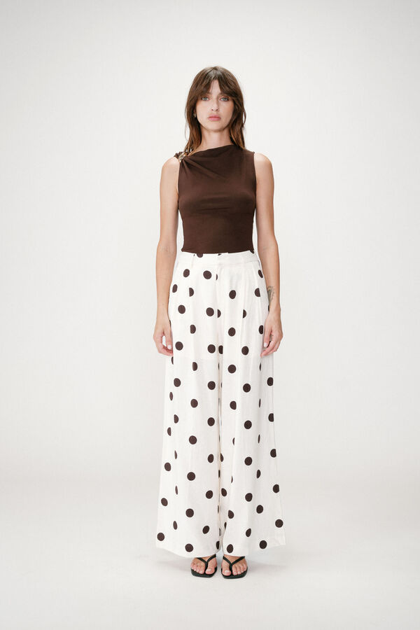 Grace & Mila Pantal&oacute;n estampado lunares Wynell Estampado blanco