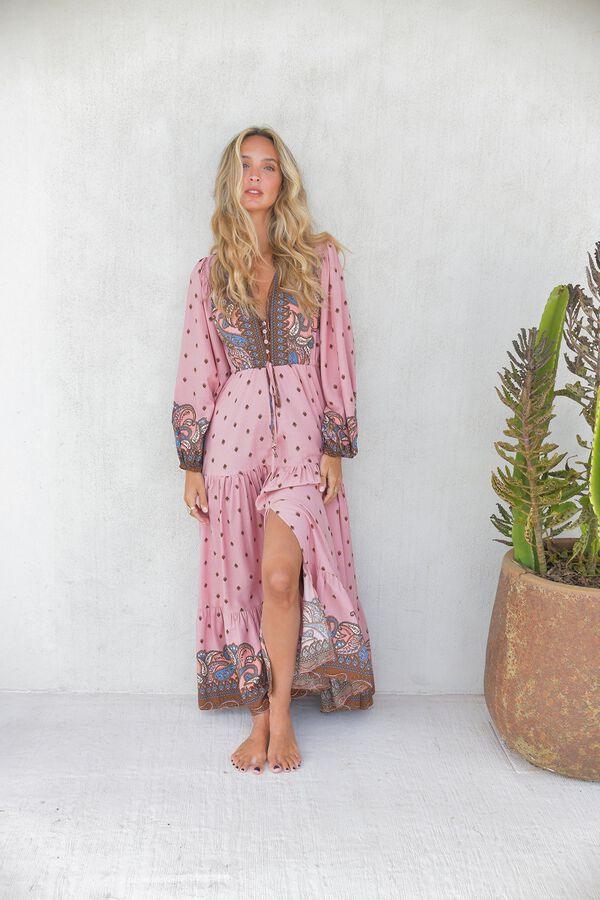 Jaase Vestido largo Teresa Rosa