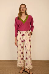 Meisie Pantal&oacute;n cropped estampado Estampado blanco