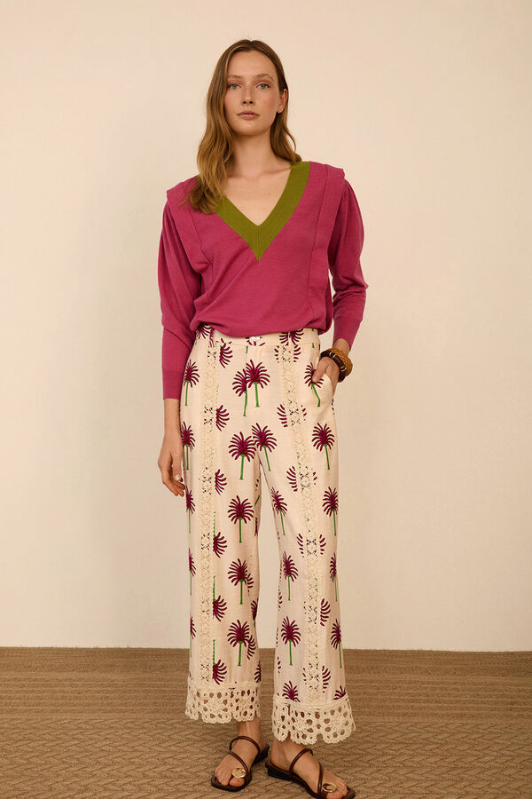 Meisie Pantal&oacute;n cropped estampado Estampado blanco