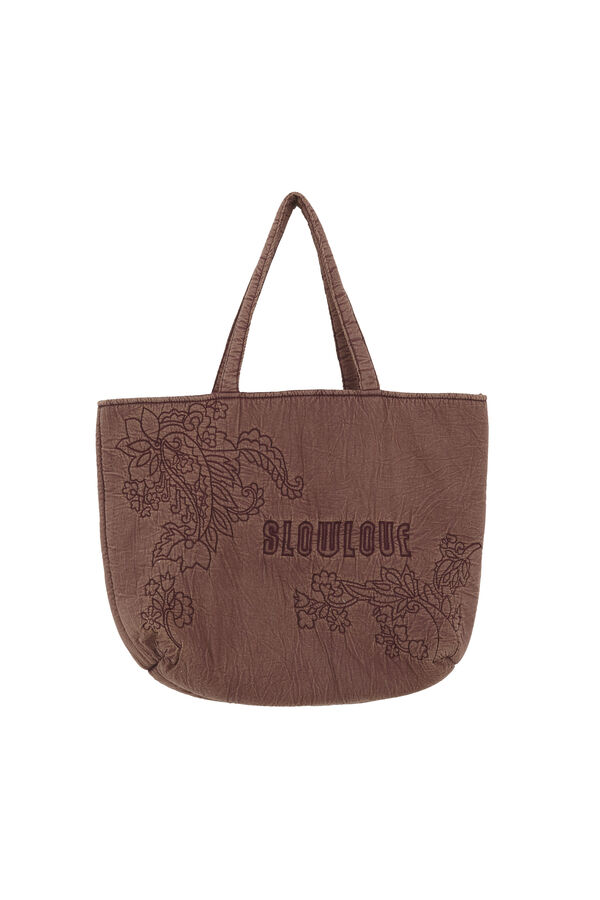 Slowlove EMBROIDERY WASHED SHOPPER Vino