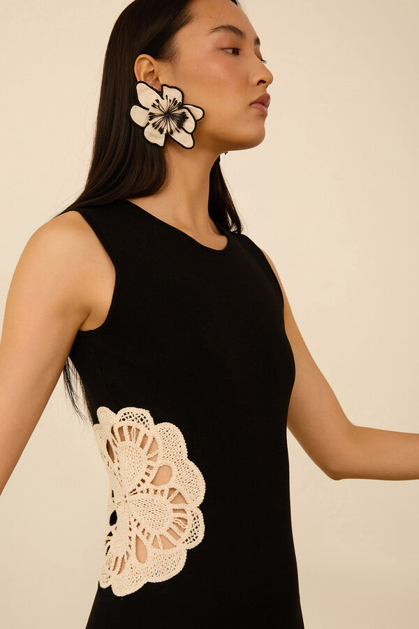 Meisie Vestido midi de punto Negro