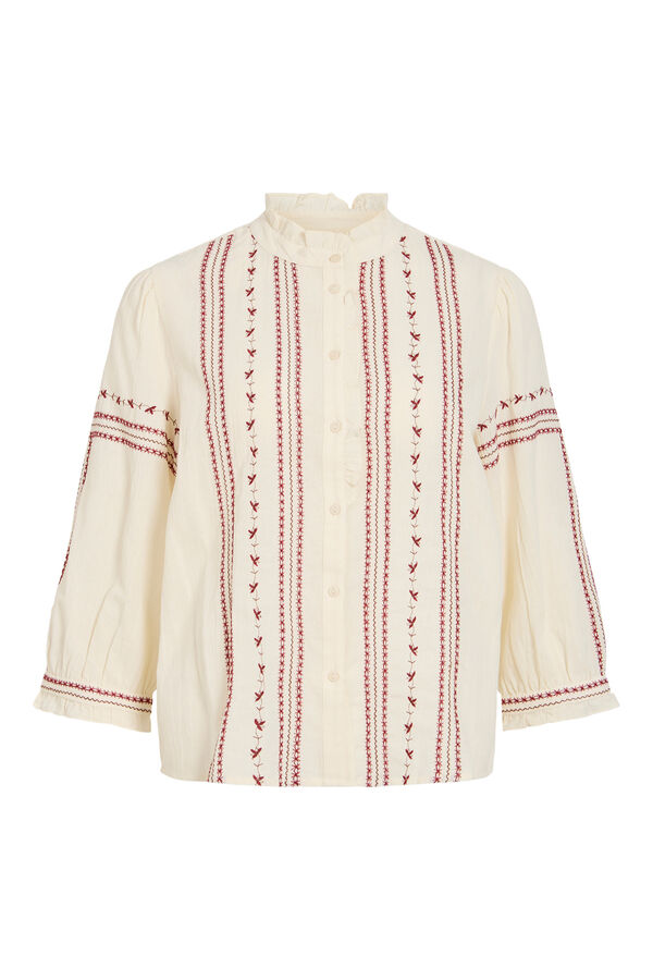 Vila Blusa bordada Beige