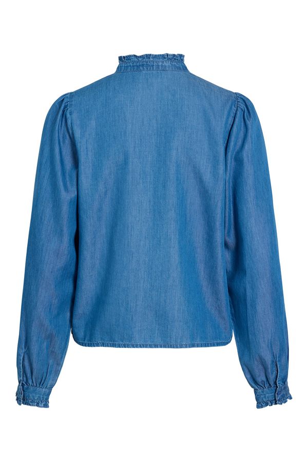 Vila Blusa vaquera con volantes Azul