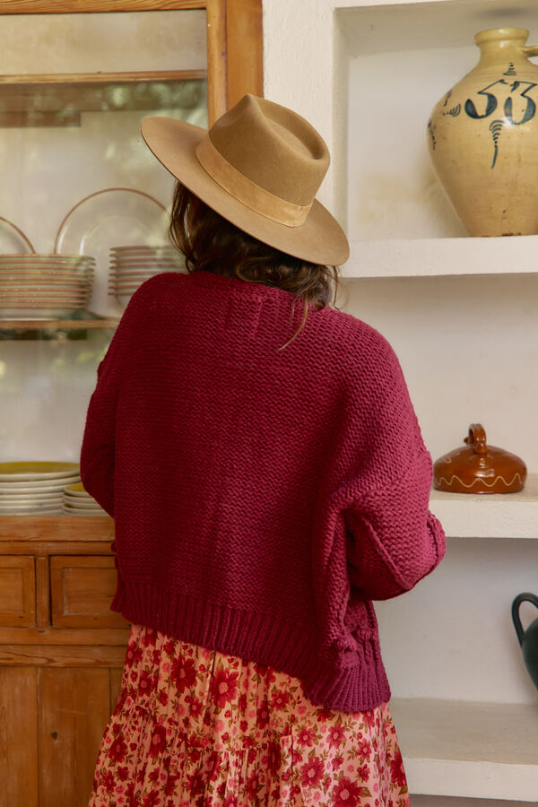 Jaase C&aacute;rdigan de punto Vino