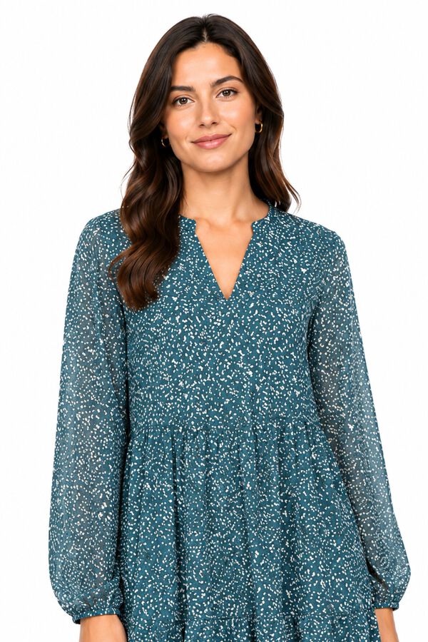 Object Vestido corto gasa estampado Azul marino