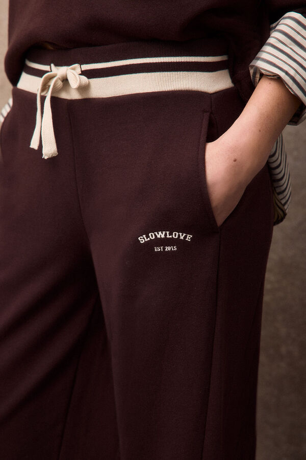 Slowlove Pantal&oacute;n de chandal Marr&oacute;n oscuro