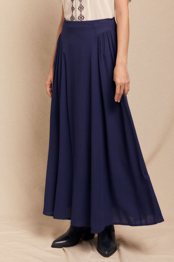 Slowlove Falda midi evasé Azul