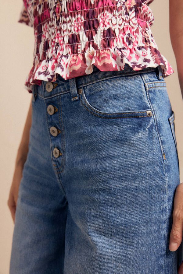 Slowlove Jeans wide buttons Azul