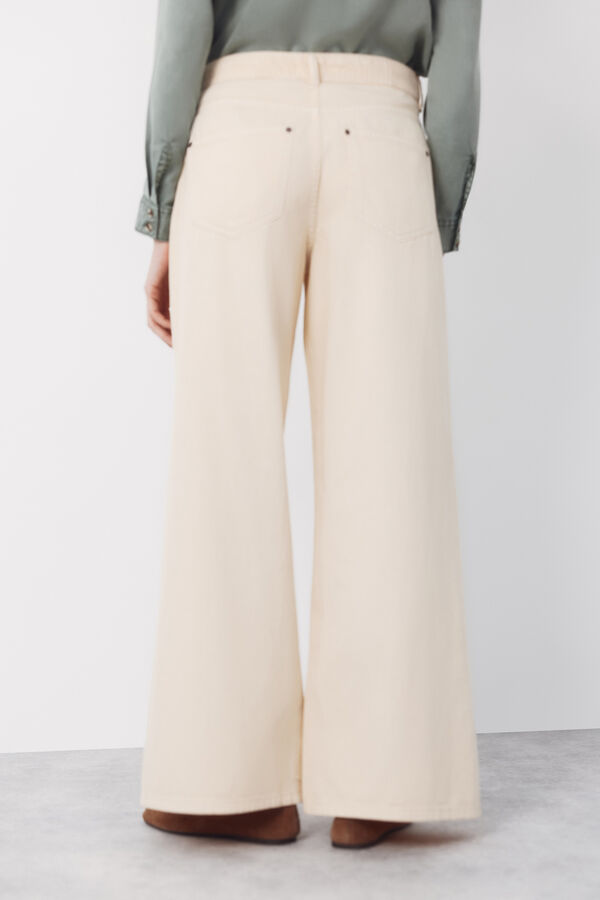 Cortefiel Jeans Long Palazzo Marfil
