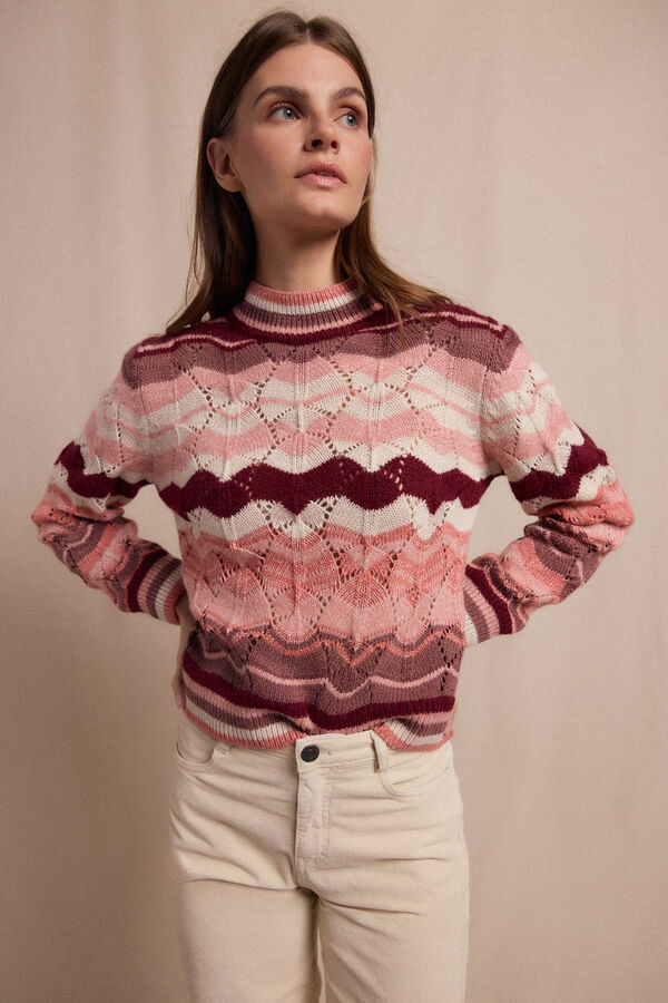 Slowlove Jersey ondas multicolor Estampado beige