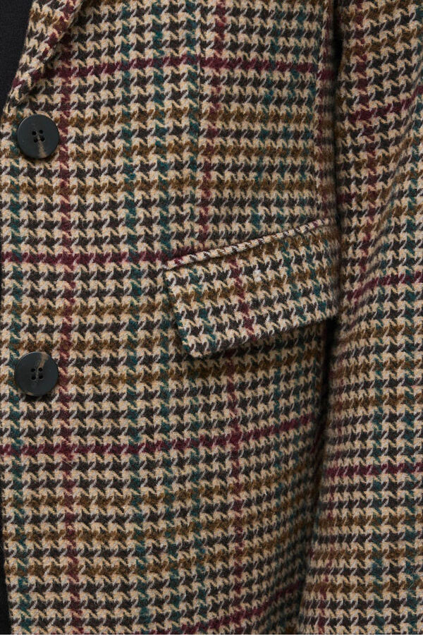 Vila Americana blazer de cuadros Marr&oacute;n