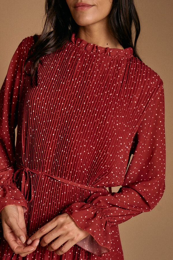 Pol&iacute;n Et Moi Vestido lunares granate Estampado granate