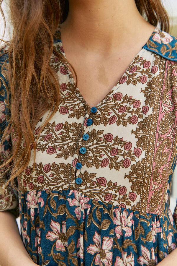 Jaase Vestido midi Eve estampado Nomade Multicolor