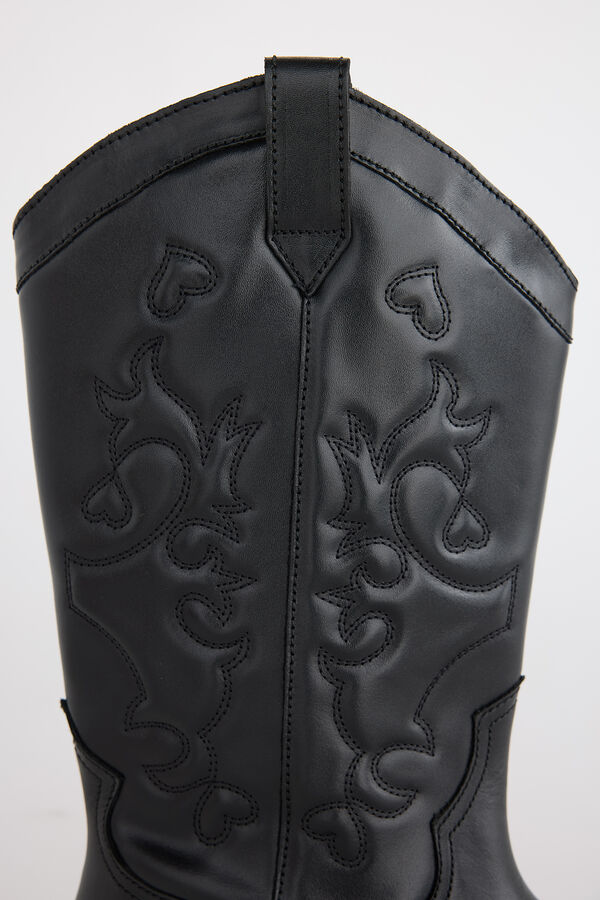 Slowlove Bota plana piel Negro