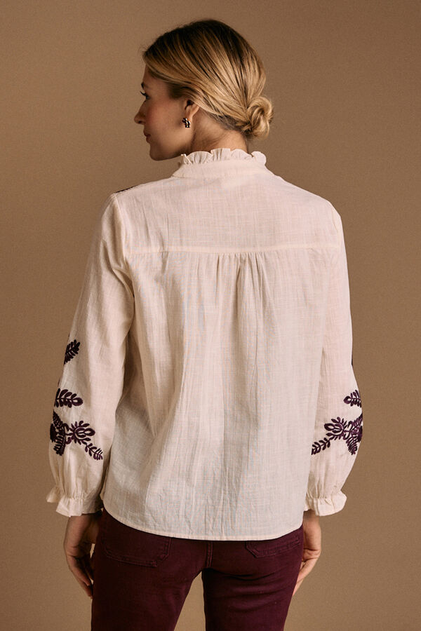Pol&iacute;n Et Moi Blusa bordados Teresa Estampado blanco