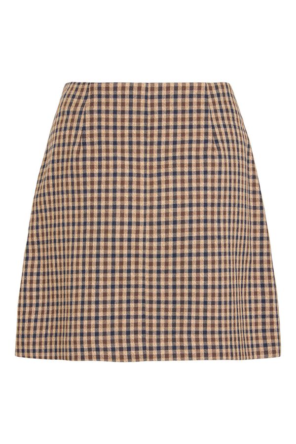 Vila Falda mini de cuadros vichy Marr&oacute;n