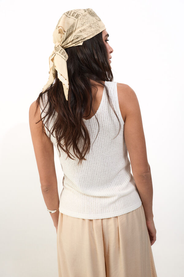 Slowlove Top tirantes botones Blanco