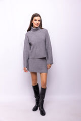 Object Jersey canal&eacute; cuello vuelto Gris