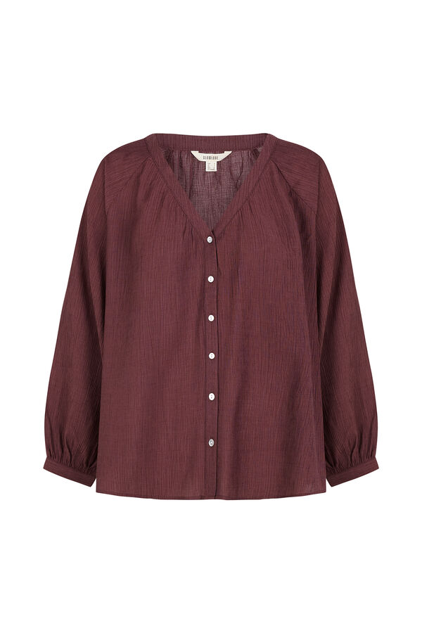 Slowlove Blusa plisada fluida Vino